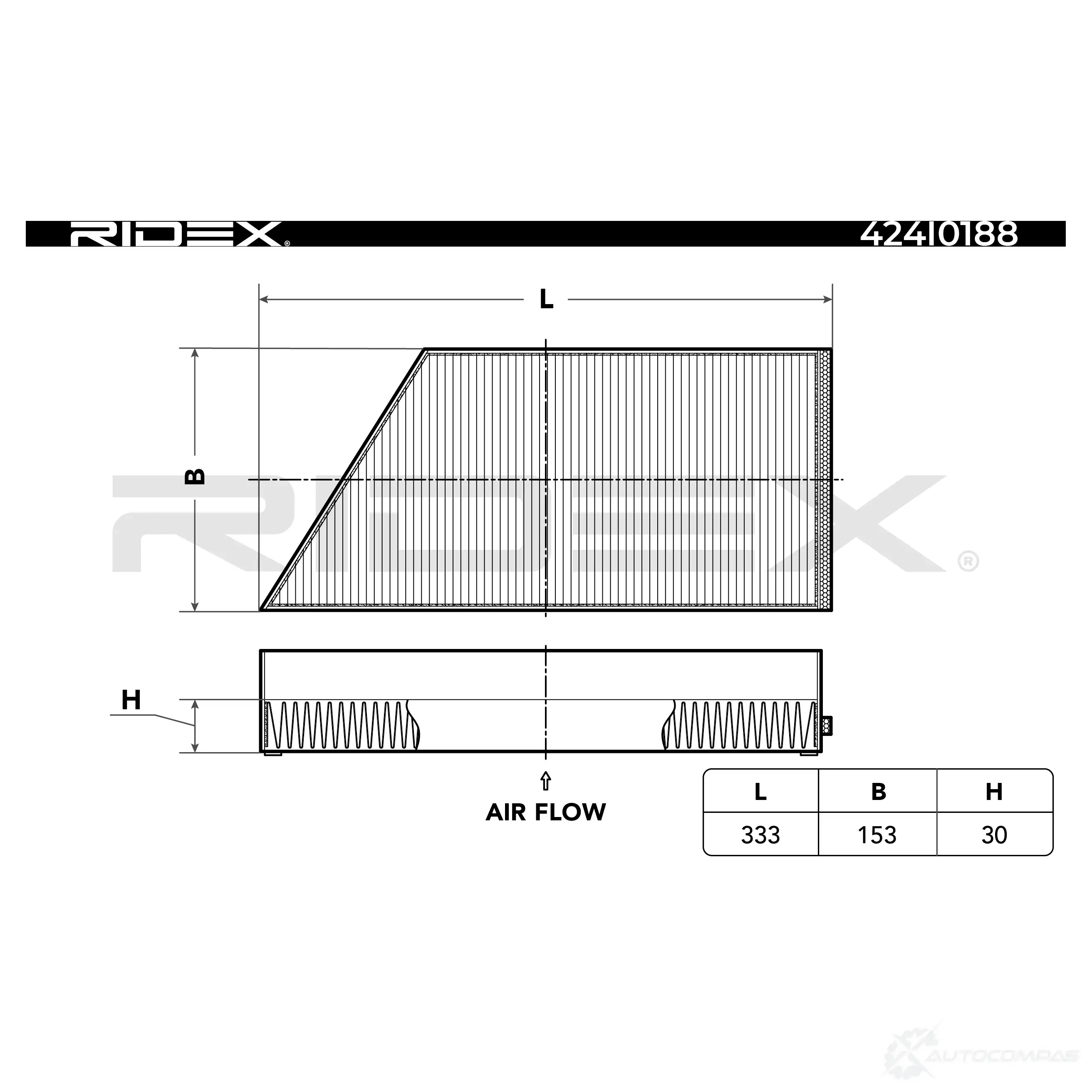 Салонный фильтр RIDEX 424i0188 KOI 8EZ 1437650747 изображение 2