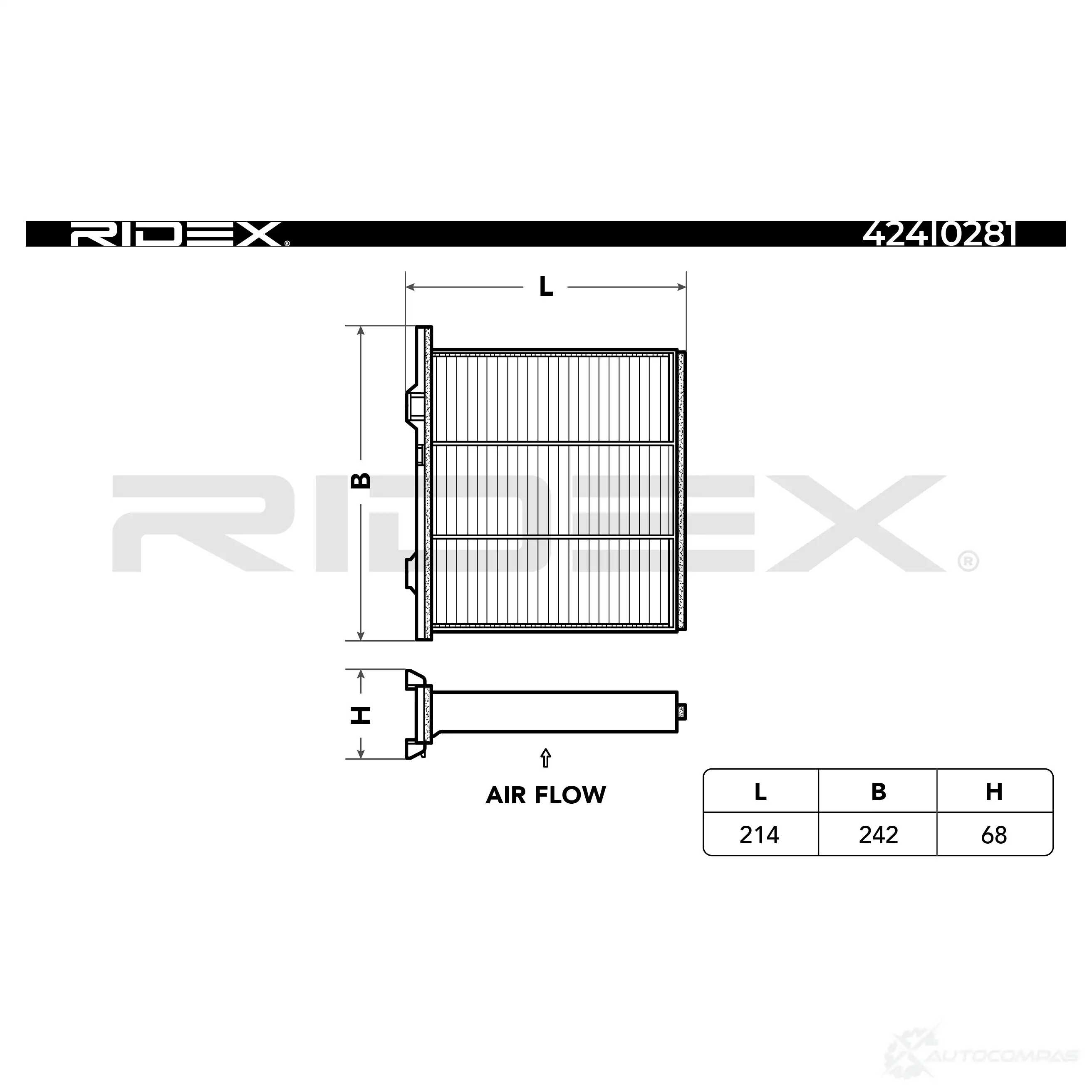 Салонный фильтр RIDEX 424i0281 NO GFFY 1437649677 изображение 1