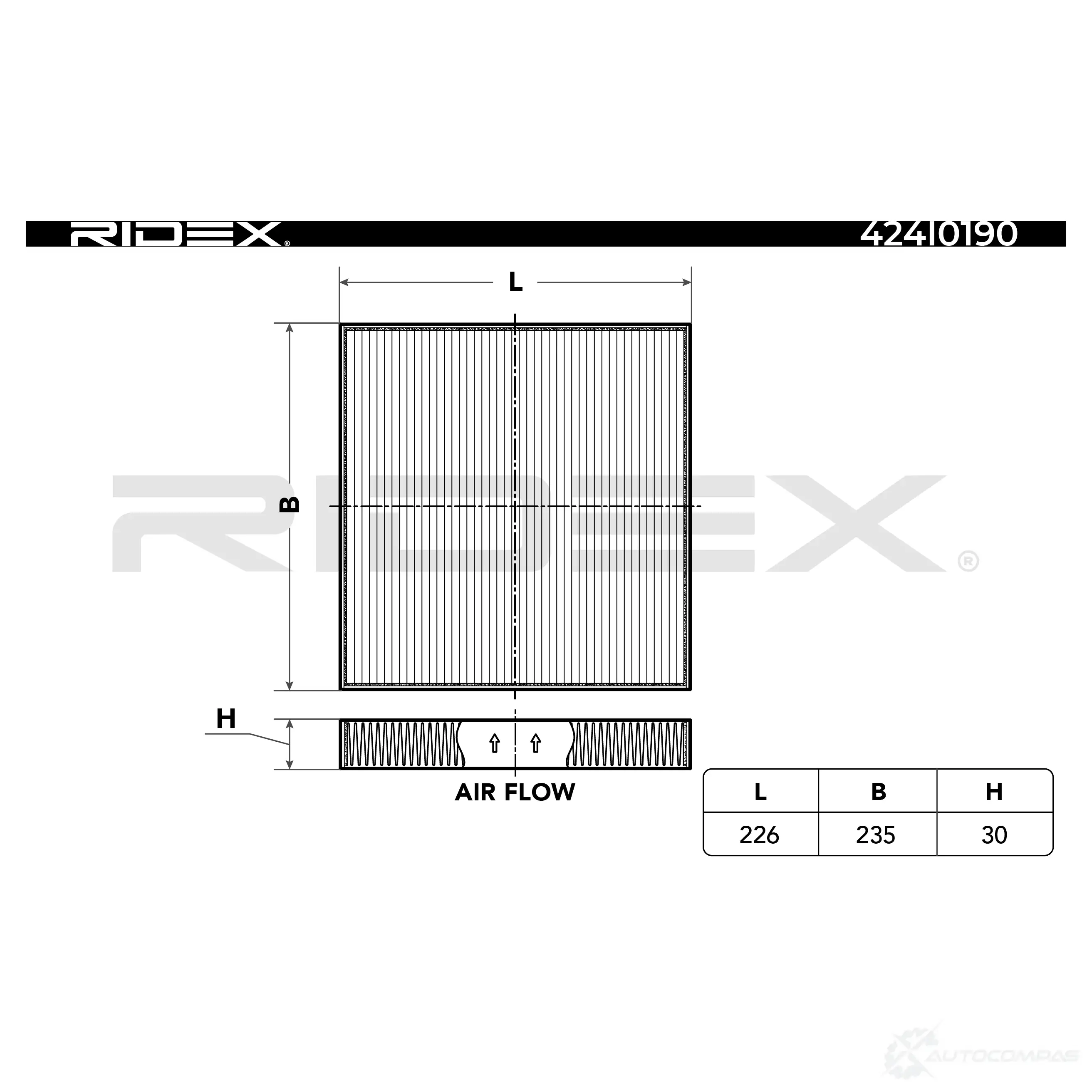 Салонный фильтр RIDEX M6JDC 2 1437657987 424i0190 - Изображение 1