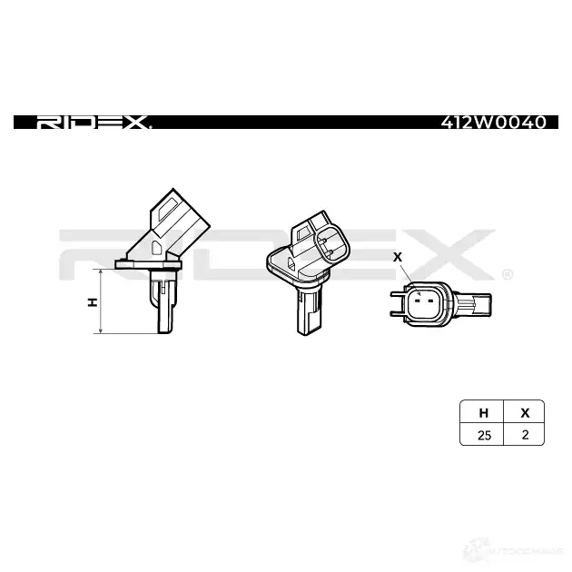 Датчик АБС RIDEX 1437648516 LH 7PBYT 412w0040 изображение 2