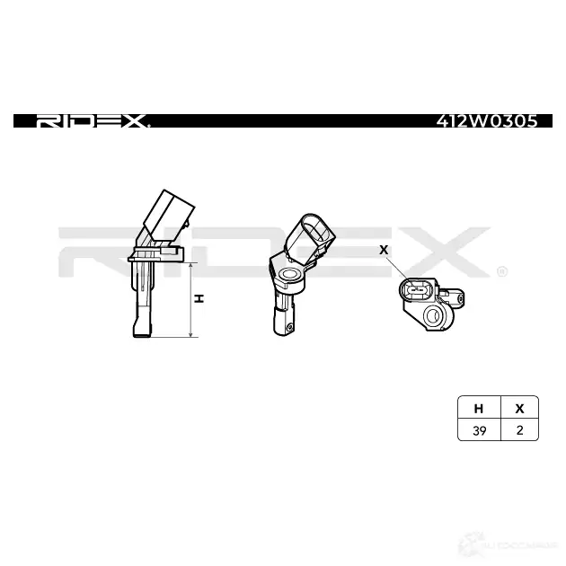 Датчик АБС RIDEX 412w0305 1437660346 BDTHY Q изображение 4