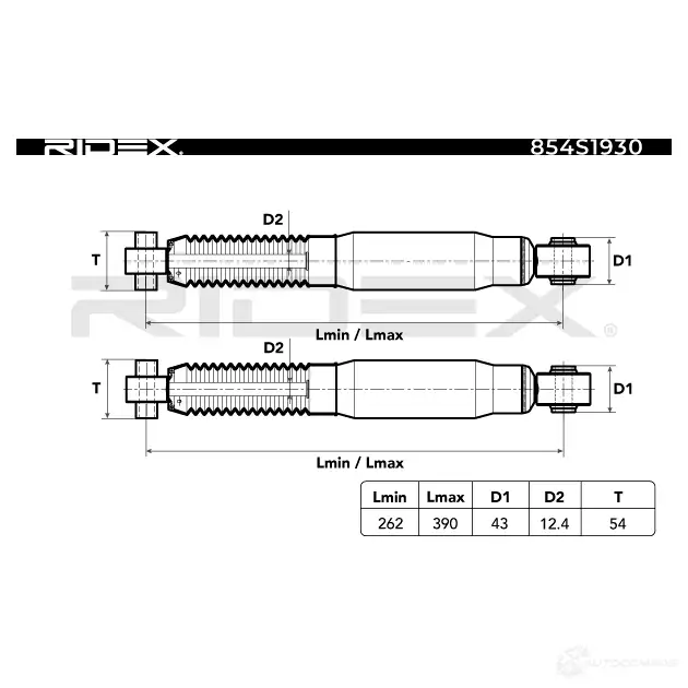 Амортизатор RIDEX OEU7F 3 854s1930 1437736665 изображение 3