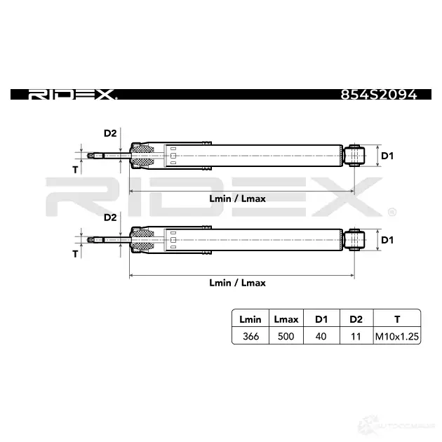 Амортизатор RIDEX 854s2094 1437742851 0 4U1W изображение 5