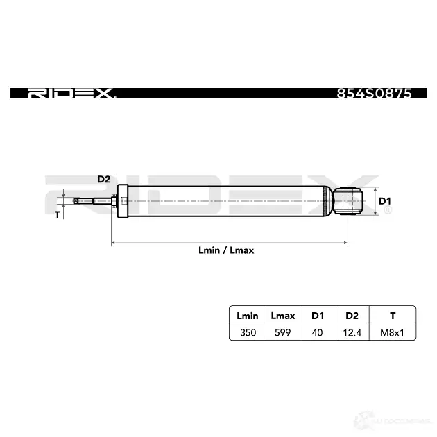 Амортизатор RIDEX 854s0875 7K BT1J 1437742241 изображение 3