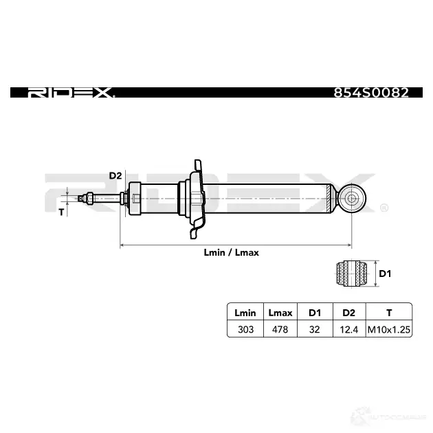 Амортизатор RIDEX TZ42 YD 1437742009 854s0082 изображение 2