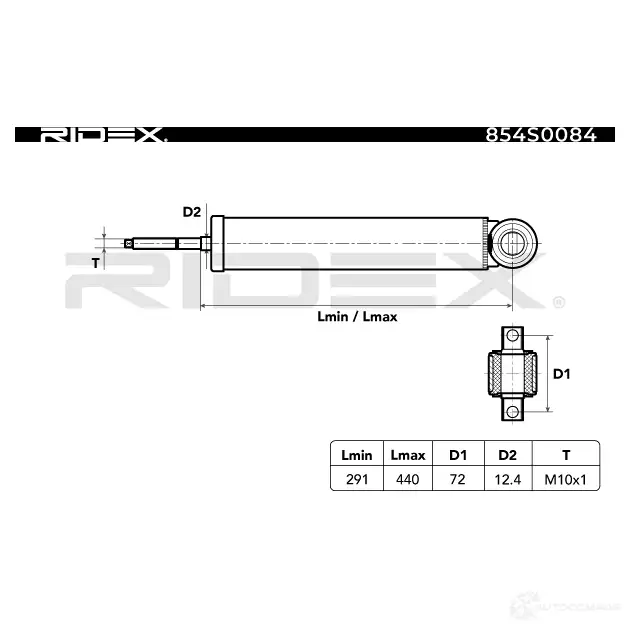 Амортизатор RIDEX 1437742247 0RH D3 854s0084 изображение 3