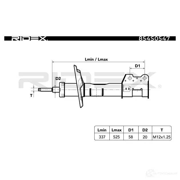 Амортизатор RIDEX 854s0547 24LWGW V 1437735414 изображение 4