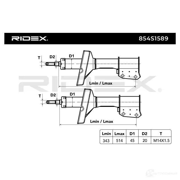 Амортизатор RIDEX 854s1589 4TG VR 1437741999 изображение 3