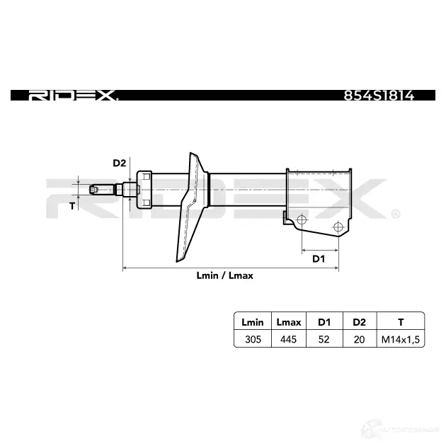 Амортизатор RIDEX 854s1814 1437742720 EBRLX KD изображение 3