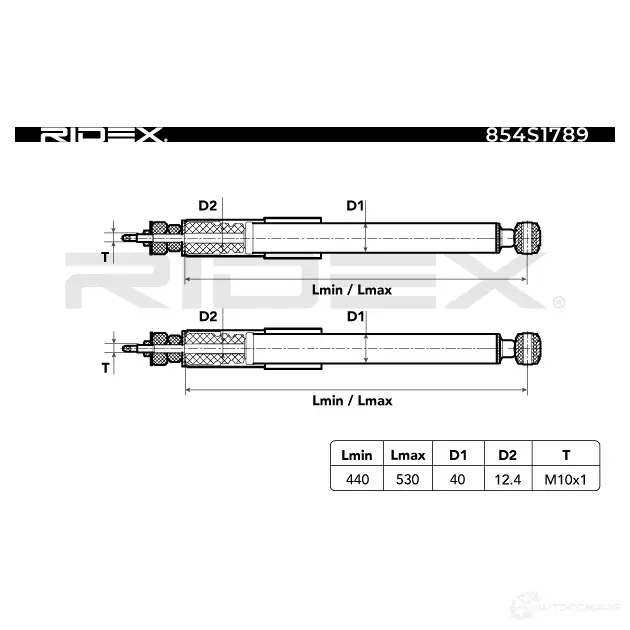 Амортизатор RIDEX 854s1789 1437742060 KP EH4 изображение 5