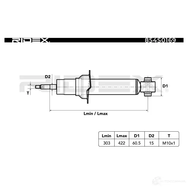 Амортизатор RIDEX 1437742525 854s0169 4S8Z3Q P изображение 6