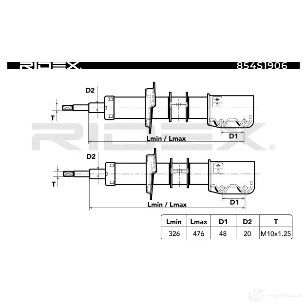 Амортизатор RIDEX 854s1906 QH F0K 1437742684 изображение 3