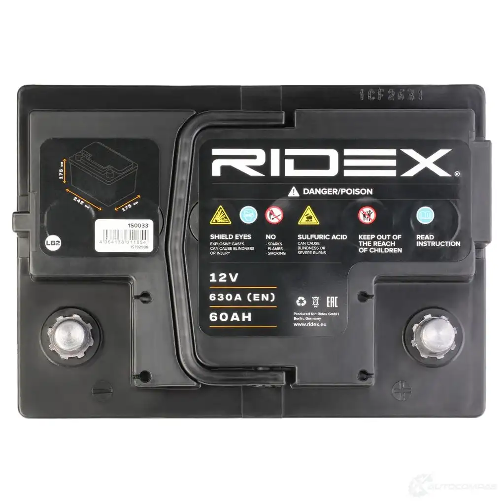 Аккумулятор RIDEX 1437728923 T0SBI 1Q 1S0033 изображение 12