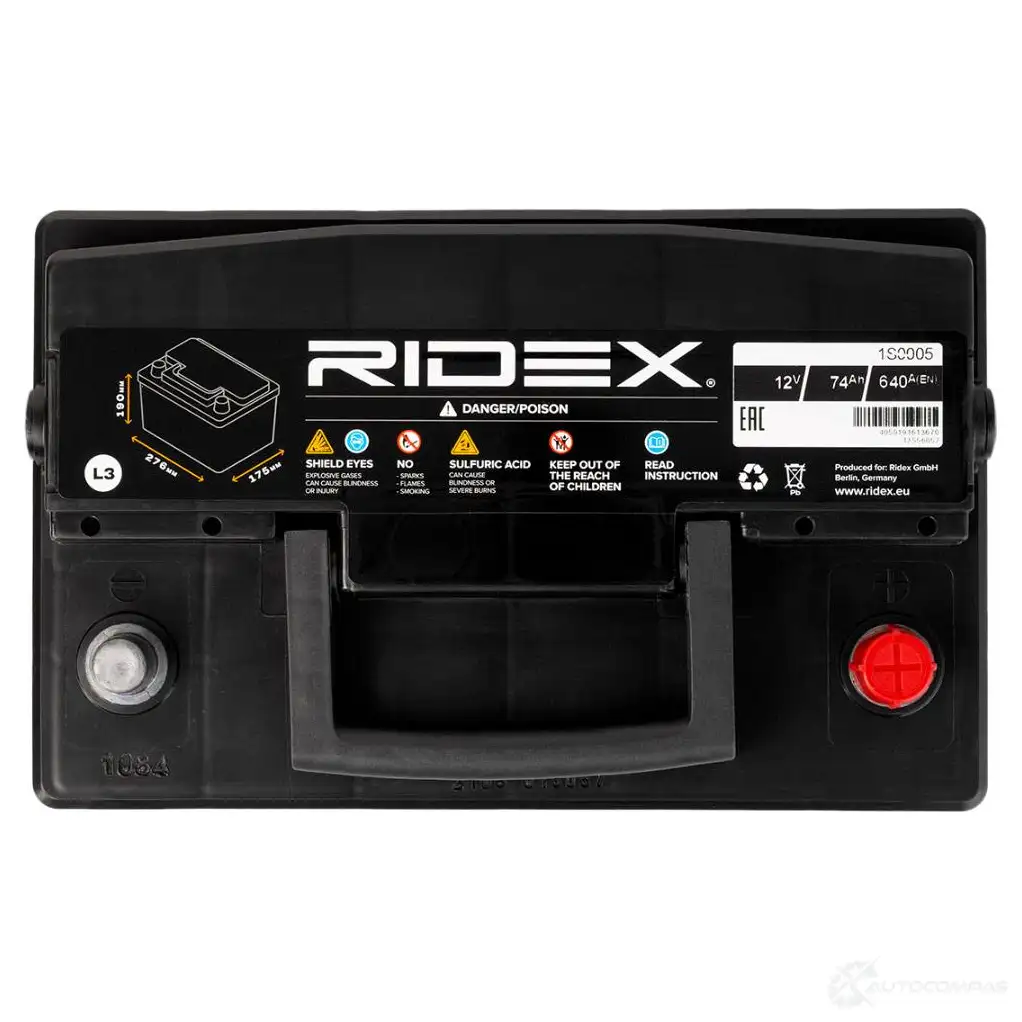 Аккумулятор RIDEX 2PW1W JY 1S0005 1437728934 изображение 3