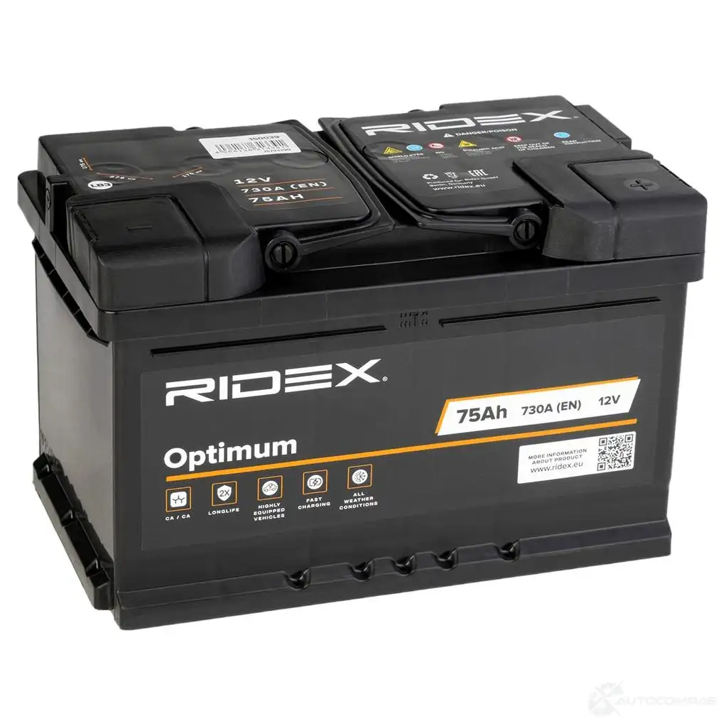 Аккумулятор RIDEX 1437728963 1S0039 OD 4CT изображение 1
