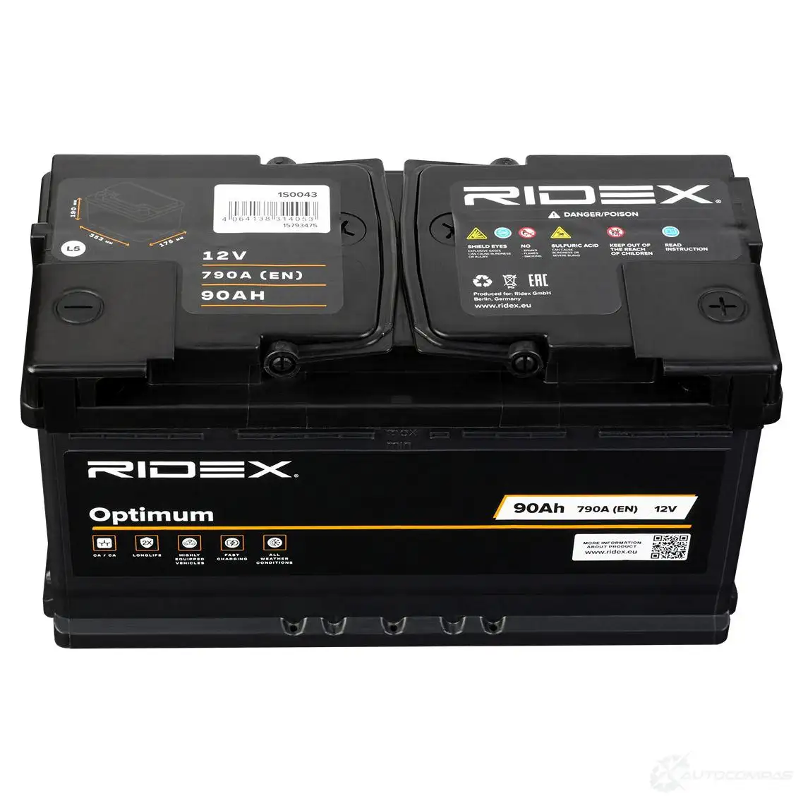 Аккумулятор RIDEX 1S0043 0K7QJ UQ 1437728939 изображение 7