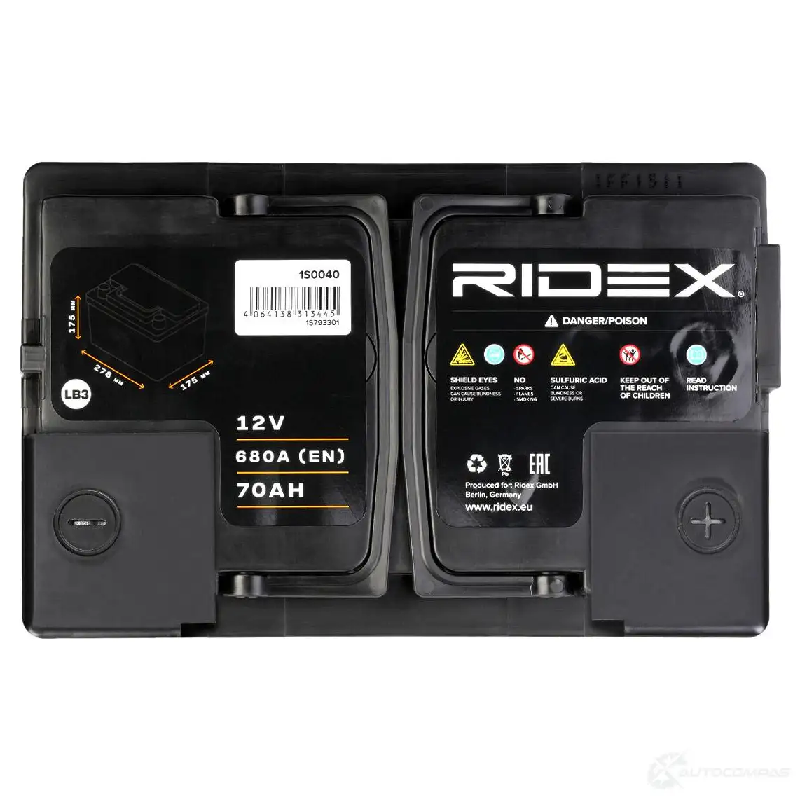 Аккумулятор RIDEX 1S0040 K T8WAK 1437728930 изображение 8