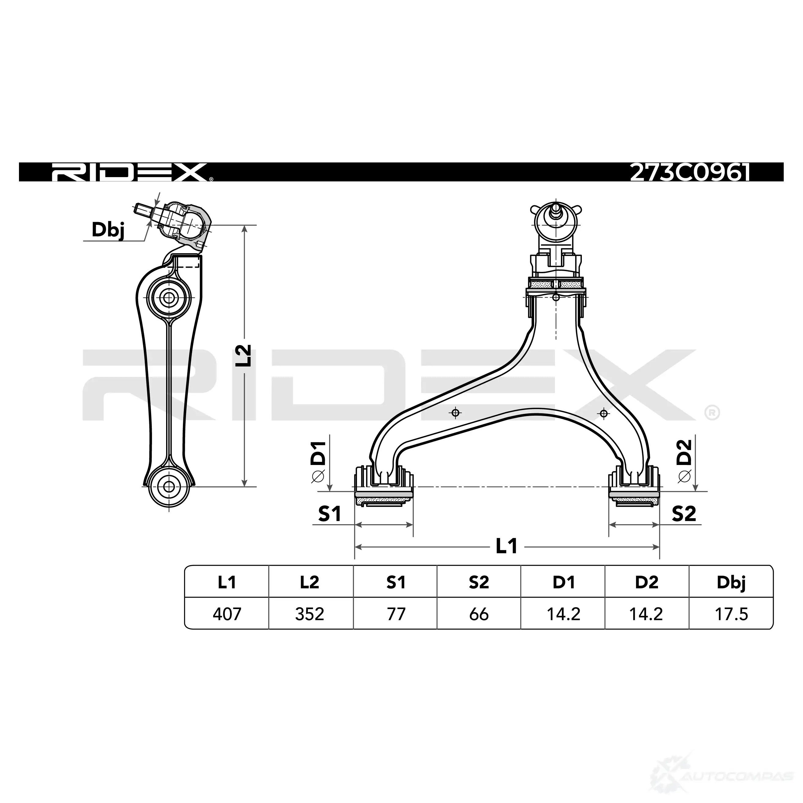 Рычаг RIDEX 273c0961 1437664380 J8BJV K5 изображение 4