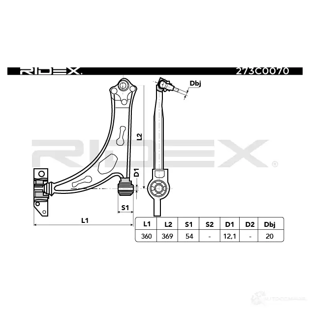 Рычаг RIDEX 7OY Z44 273c0070 1437667164 изображение 2