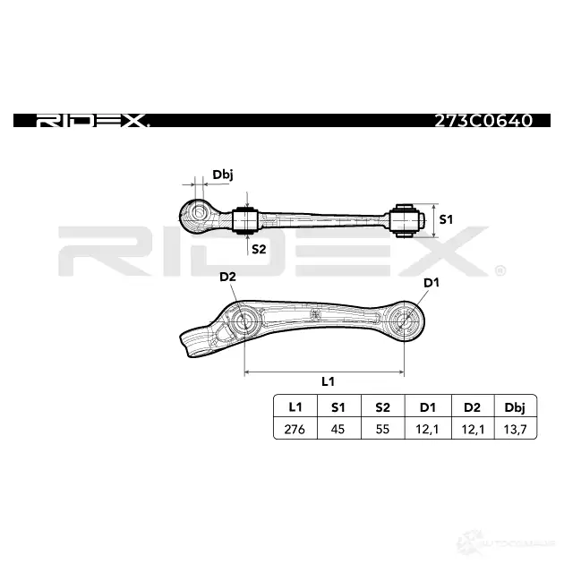 Рычаг RIDEX 1437668047 G08NA W 273c0640 изображение 4