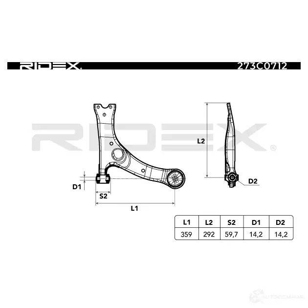 Рычаг RIDEX 273c0712 XG 0SF 1437666525 изображение 3