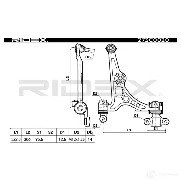 Рычаг RIDEX 1437664836 JGUY JW 273c0020 изображение 3