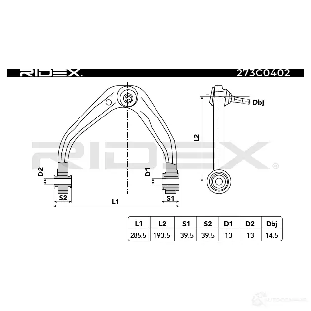 Рычаг RIDEX 273c0402 1437664392 AHR NK3Z