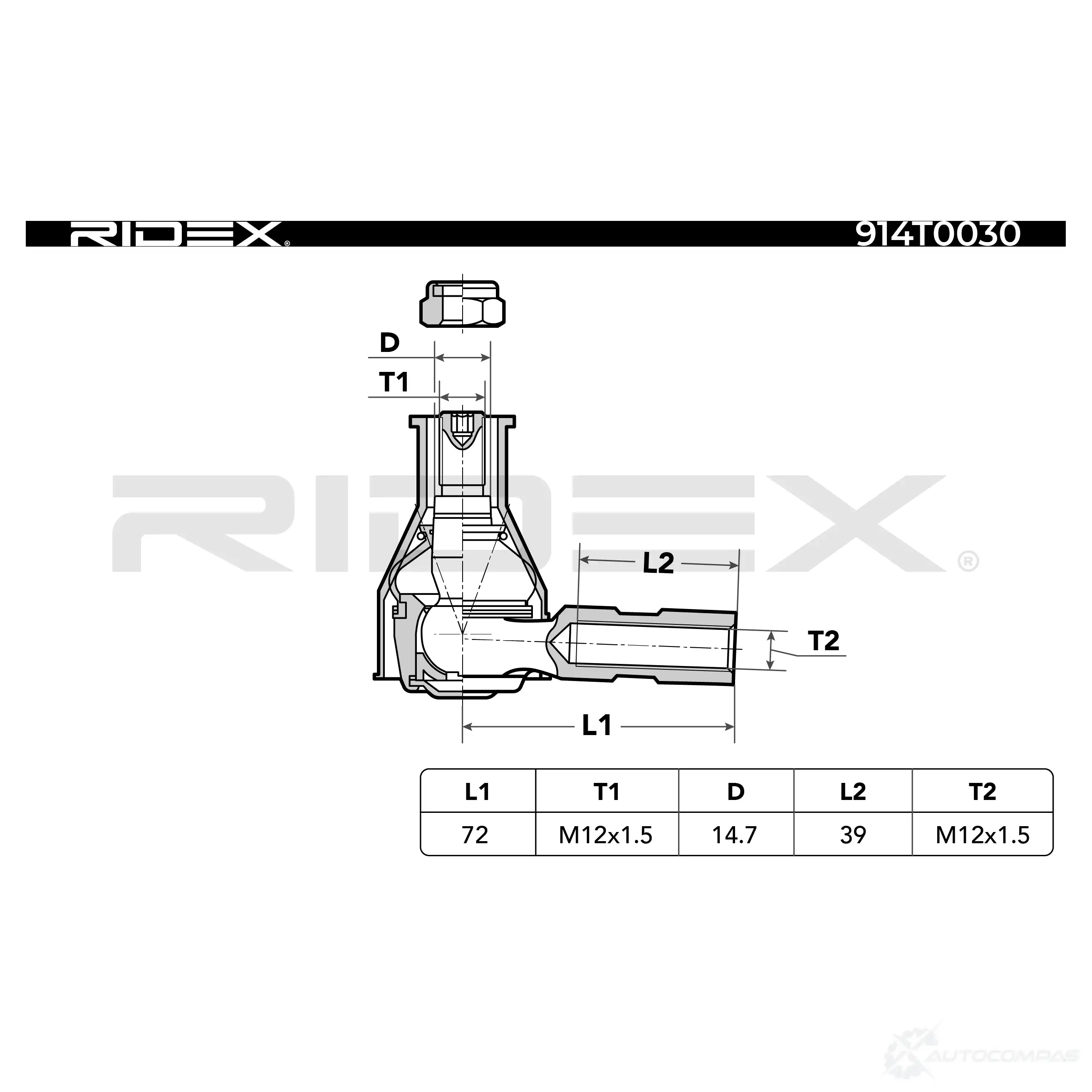 Рулевой наконечник RIDEX L 0N9DR 1437927864 914t0030 изображение 4