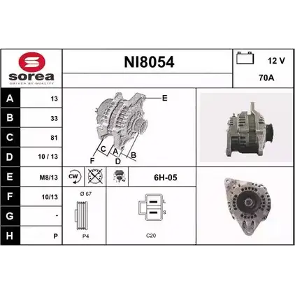 Генератор SNRA NI80 54 1228713791 NI8054 HABECY изображение 0