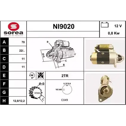 Стартер SNRA NI902 0 1228715197 54VPI NI9020 изображение 0