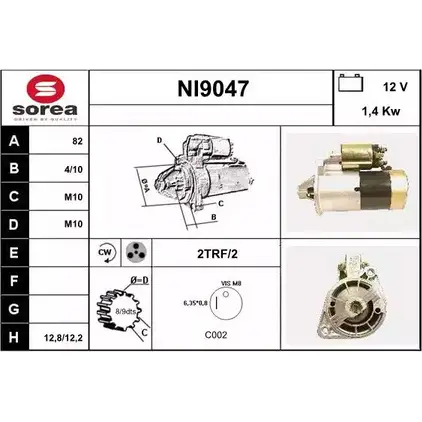 Стартер SNRA PHLZ9 1228715919 NI9047 NI904 7 изображение 0