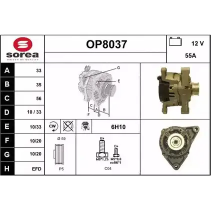 Генератор SNRA OP8037 O P8037 1228717141 PU09V изображение 0