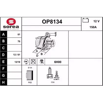 Генератор SNRA GE9Z8A 1228718115 E X014WK OP8134 изображение 0