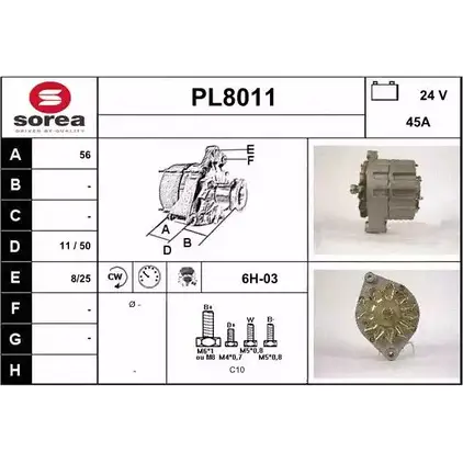 Генератор SNRA PL8011 1228719817 D6PN5C P L8011 изображение 0