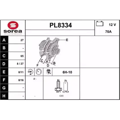 Генератор SNRA PL8334 PL83 34 E1GKU 1228720537 изображение 0