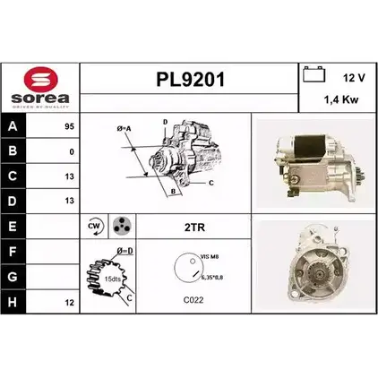 Стартер SNRA 1228721607 4I1OBI PL9201 PL92 01 изображение 0
