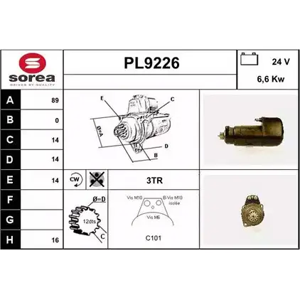 Стартер SNRA PL9226 8XH6B PL922 6 1228721685 изображение 0