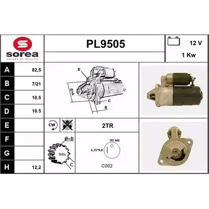 Стартер SNRA XCBPSHT PL9505 1228722331 PL9 505 изображение 0