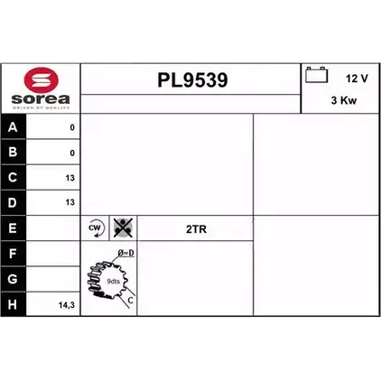 Стартер SNRA P L9539 PL9539 H4MY7Y 1228722495 изображение 0