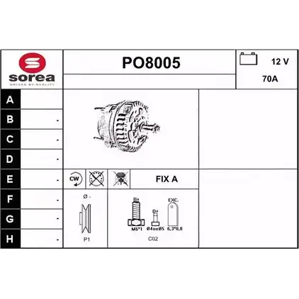 Генератор SNRA 1228722849 IJ4XBE PO8005 PO8 005 изображение 0