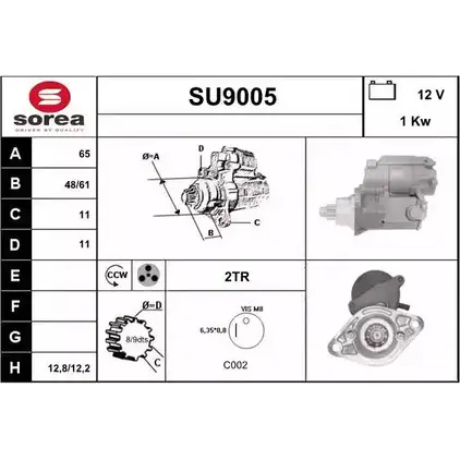 Стартер SNRA SU9005 SU8G1 1228727007 SU90 05 изображение 0