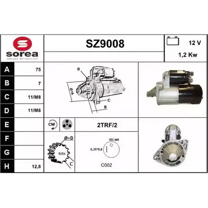 Стартер SNRA SZ900 8 SZ9008 R6H8AD 1228727493 изображение 0