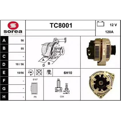 Генератор SNRA TC8001 T C8001 YPP0VW 1228727903 изображение 0