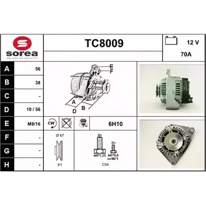 Генератор SNRA 0M508F4 TC8009 TC80 09 1228727963 изображение 0