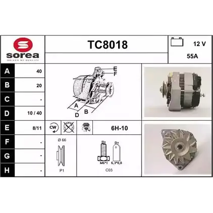 Генератор SNRA TC8 018 TC8018 2R807N 1228728215 изображение 0