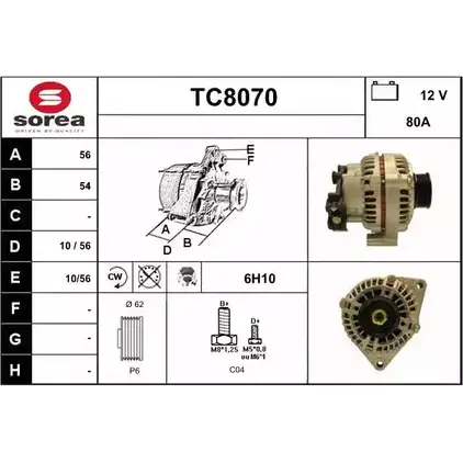 Генератор SNRA T C8070 TC8070 1228728789 7WJ35PL изображение 0