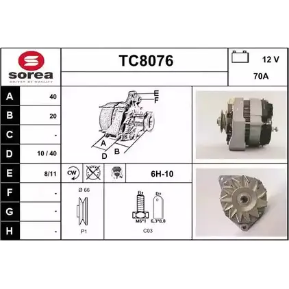 Генератор SNRA TC8076 1228728873 TC807 6 5Z2FH28 изображение 0