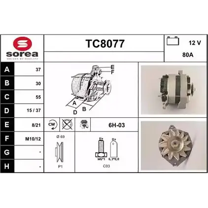 Генератор SNRA TC8077 1228728887 T C8077 S3SN34R изображение 0