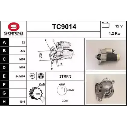 Стартер SNRA Z5X3X 1228729453 TC9014 T C9014 изображение 0
