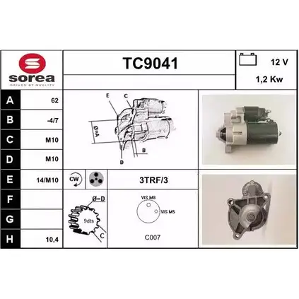 Стартер SNRA TC9041 TC90 41 1228729709 D324W изображение 0